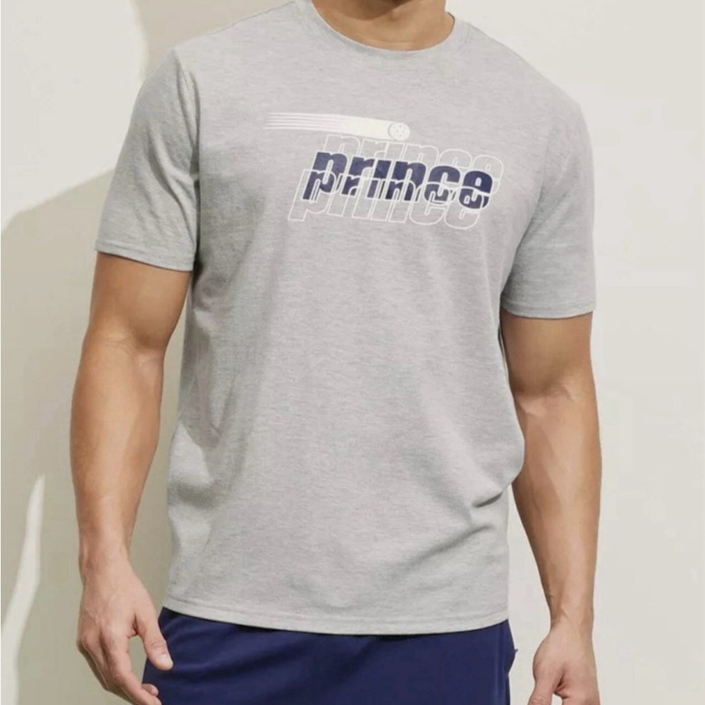 Prince pickleball Gray and Black Logo T-Shirt